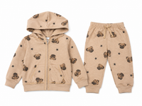 Cozii Hoodie Set Dogs Beige