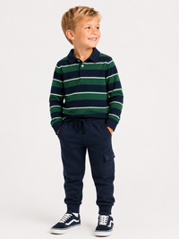 Kelly Stripe Polo Set Kelly/Navy