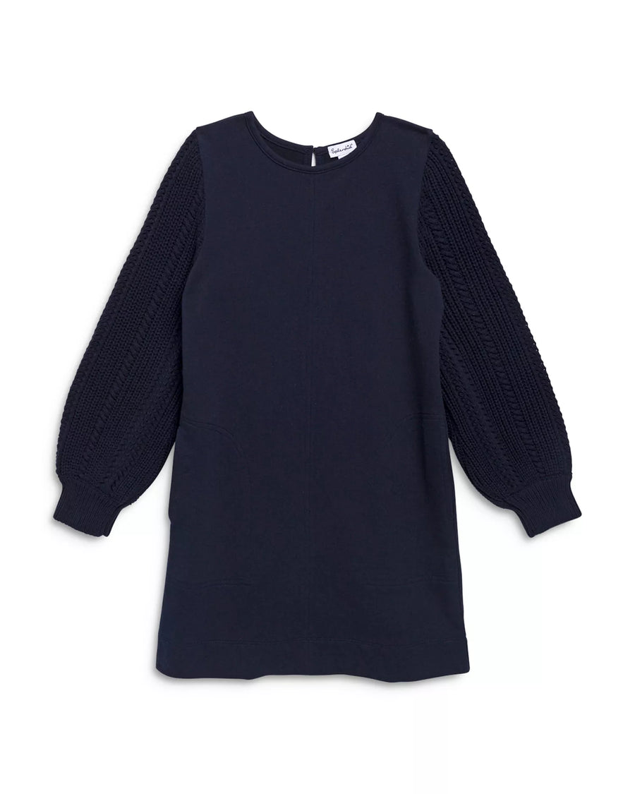 Splended PUFF Sleeve Dress - DEEP NAVY