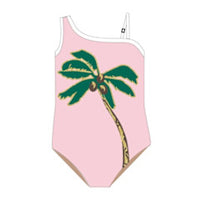 1 shoulder - sequins - coco palm pink