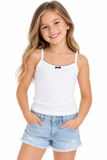 Katie J Mimi Cami Tween White/Black
