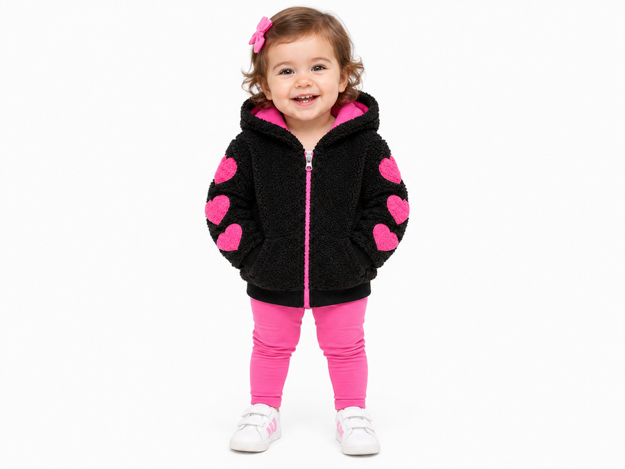 Splendid Big Hearts Jacket Black/Hot Pink
