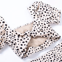 high waist bikini - dalmation leopard honey brown
