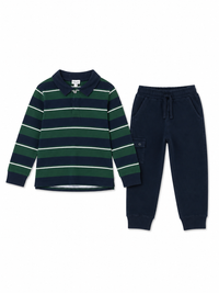 Kelly Stripe Polo Set Kelly/Navy
