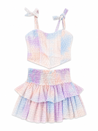 Flowers Top/Skirt Eyelet Purple
