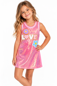 HB Allne Sequin Dress Flower trim