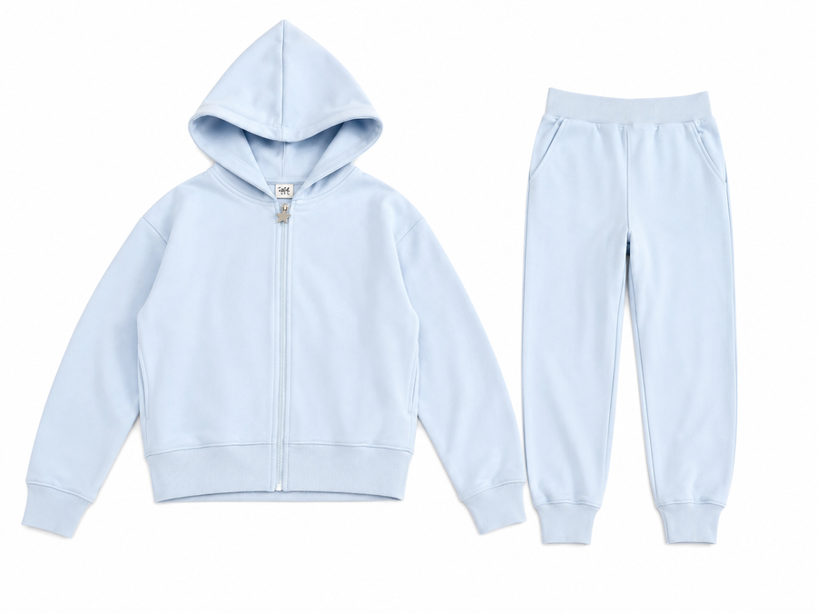 Lola Hoodie Set Rainbow Light Blue