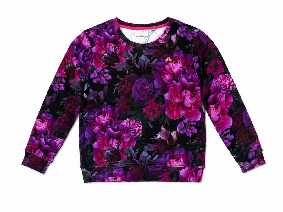 Girls Crew in Parisian Icons Floral Noir