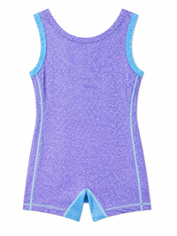GIRLS LEOTARD IN DENIM PAINT SPLATTER UNICORN GLITTER
