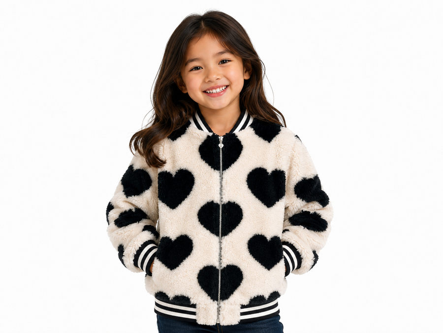 Lola 4ever Heart Bomber Black/White