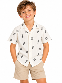 Turbo Smiley Face/Button White