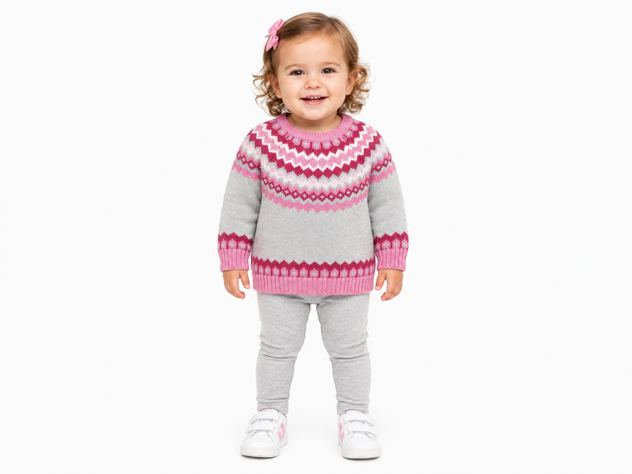 Splendid Farisle Fun Sweater Set Pink Multi