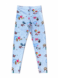 GIRLS HI-SHINE LEGGINGS IN PINK BOWS TEREZ X STICKERBEANS