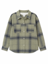 Flannel Fun Shacket Olive/Navy