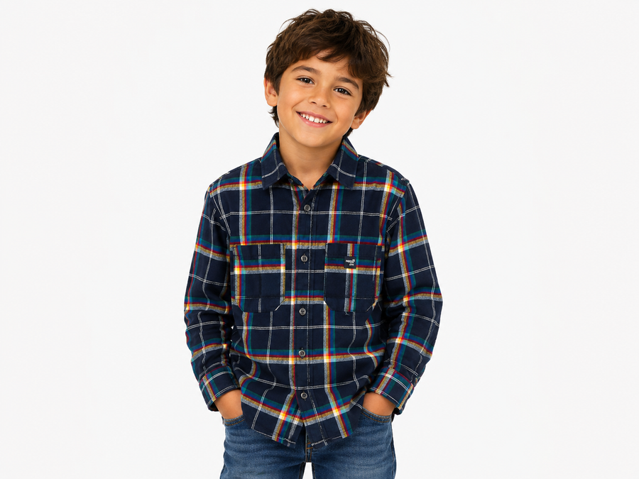 Mayoral 4107 Checked Overshirt Noche