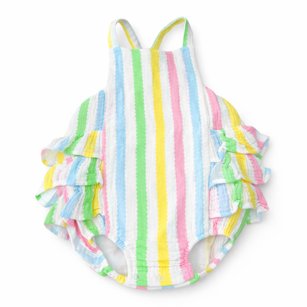 Angelic Pertty Ric Rac Angel Dear Sunsuit Ric Rac stripe – Monkey Aspen's