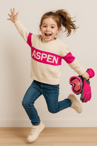 Aspen's Fuzzy Sweater Crew - Hot Pink