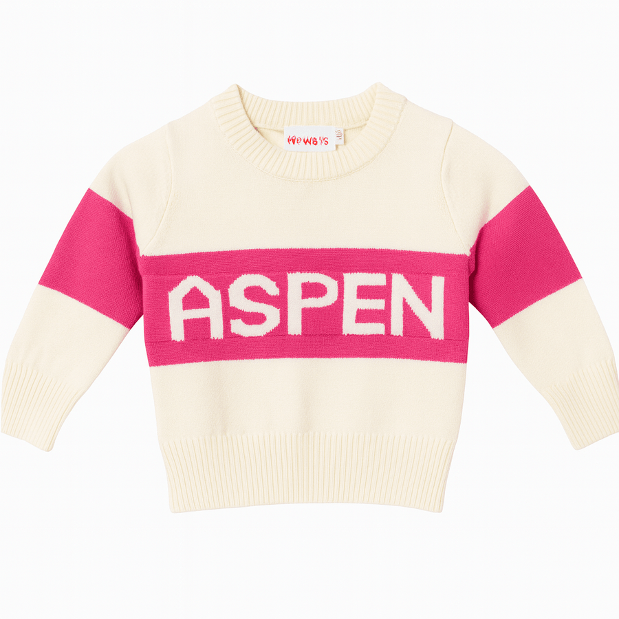 Aspen's Fuzzy Sweater Crew - Hot Pink