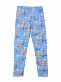 GIRLS HI-SHINE LEGGINGS IN PINK BOWS PARISIAN ICONS GIRLS