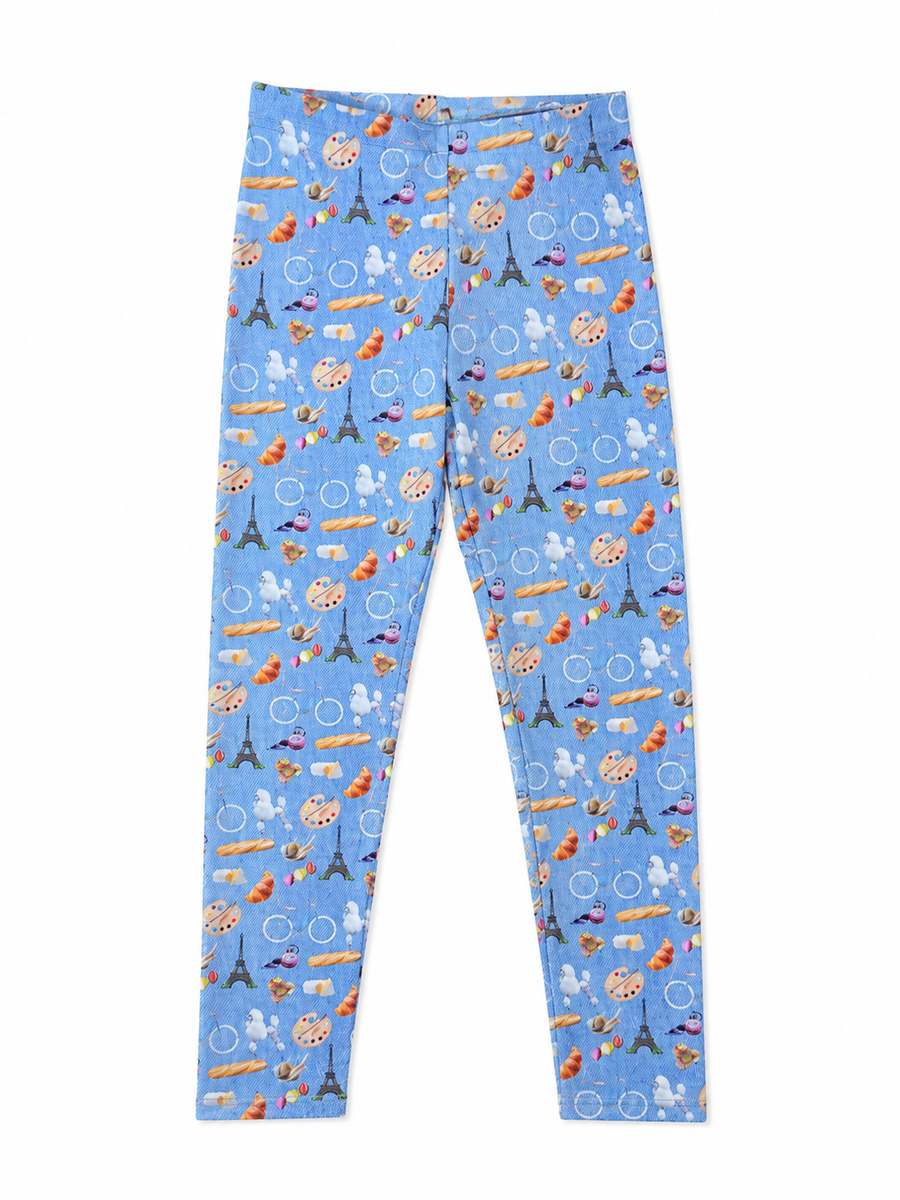 GIRLS HI-SHINE LEGGINGS IN PINK BOWS PARISIAN ICONS GIRLS