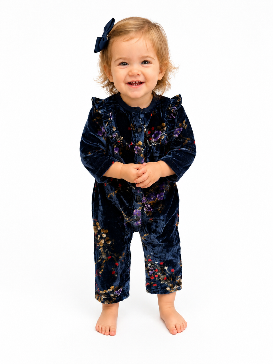 Splendid Floral Velvet Onesie
