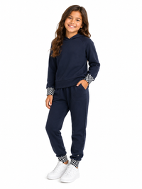 Terez Waffle Hoodie & Thermal Pants Navy