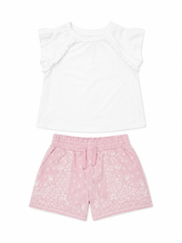Bandana Short Set White
