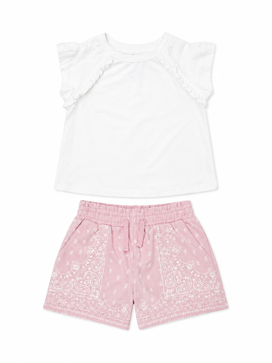 Bandana Short Set White