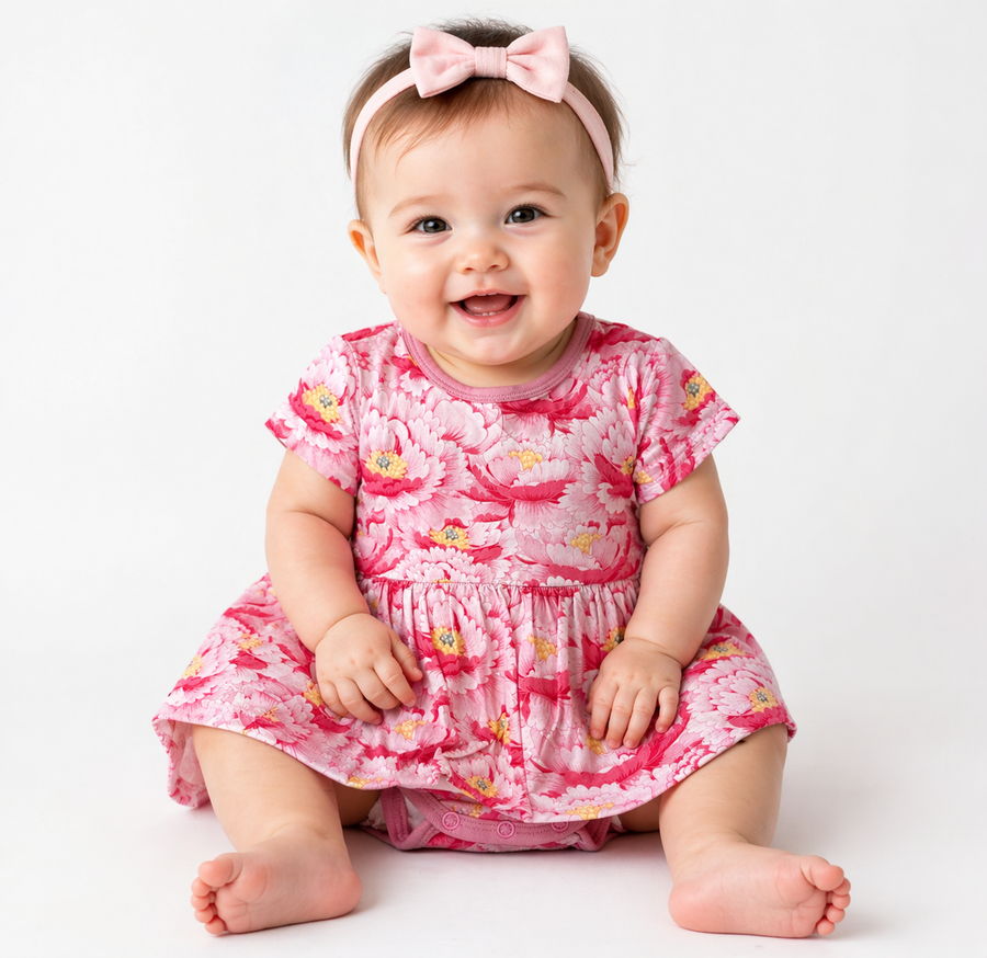 Bestaroo Floral Baby Dress - Pink