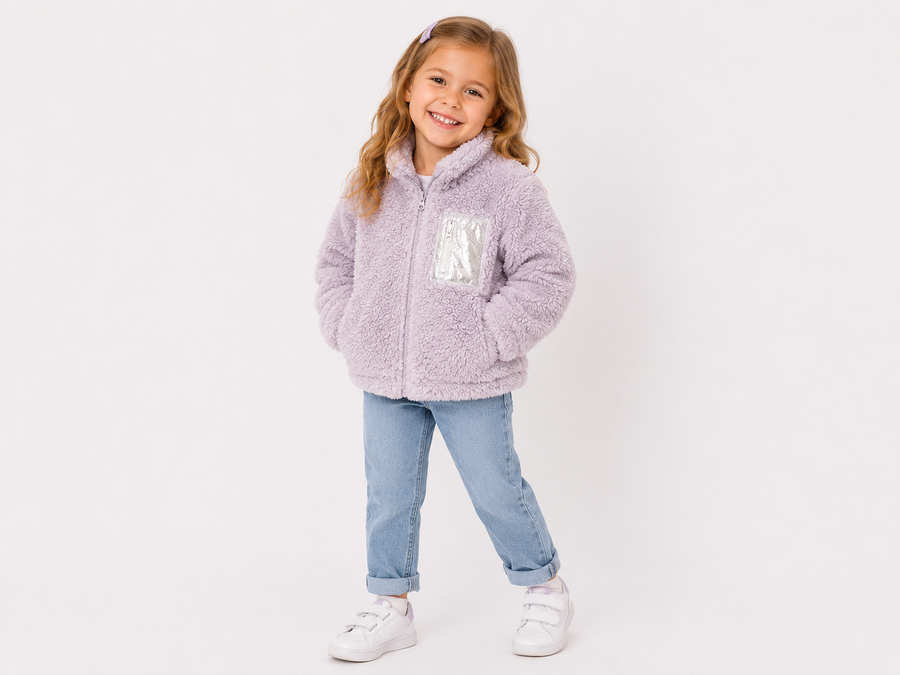 Splendid Faux Sherling Jacket Light Lilac