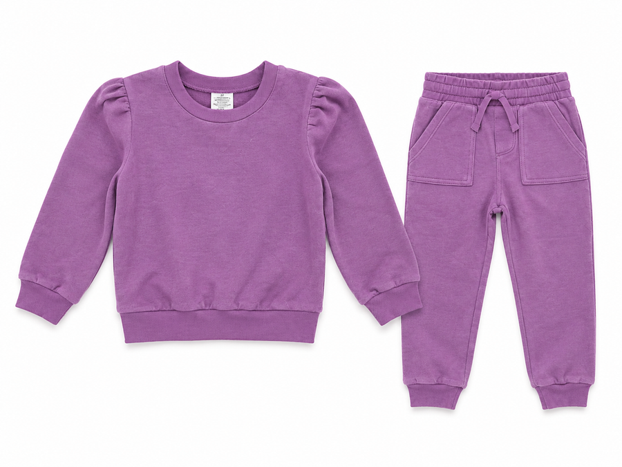 Jade Velour Jogger Set Vivid Viola