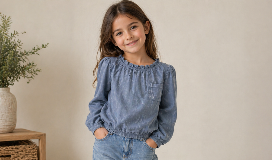 Chaser Ruffle Neck Mineral Wash