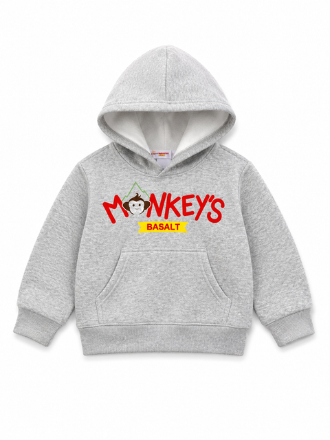 Monkey's Brand Hoodie Sweatshirt Grey - Basalt