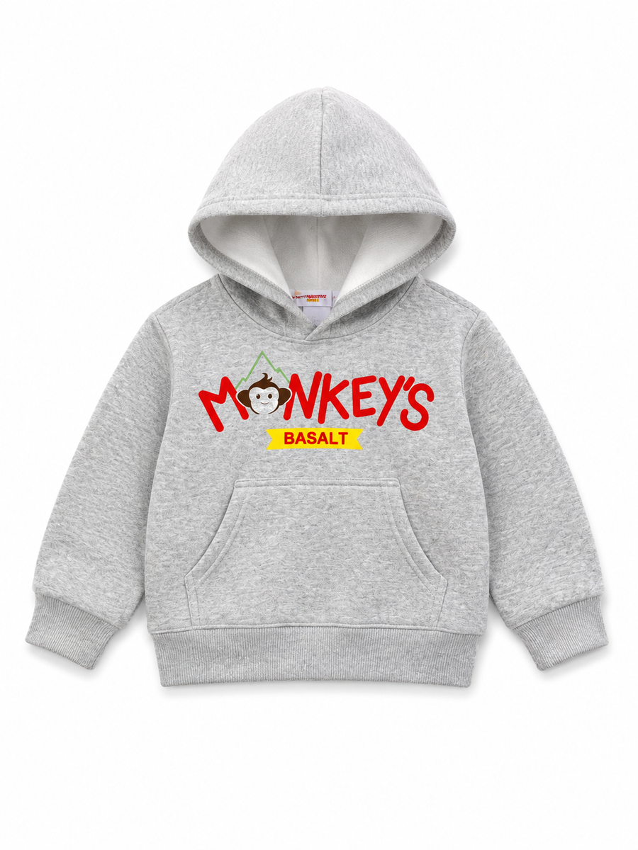 Monkey's Brand Hoodie Sweatshirt Grey - Basalt