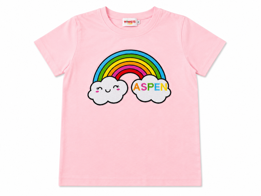 Monkey Aspen Rainbow T Pink