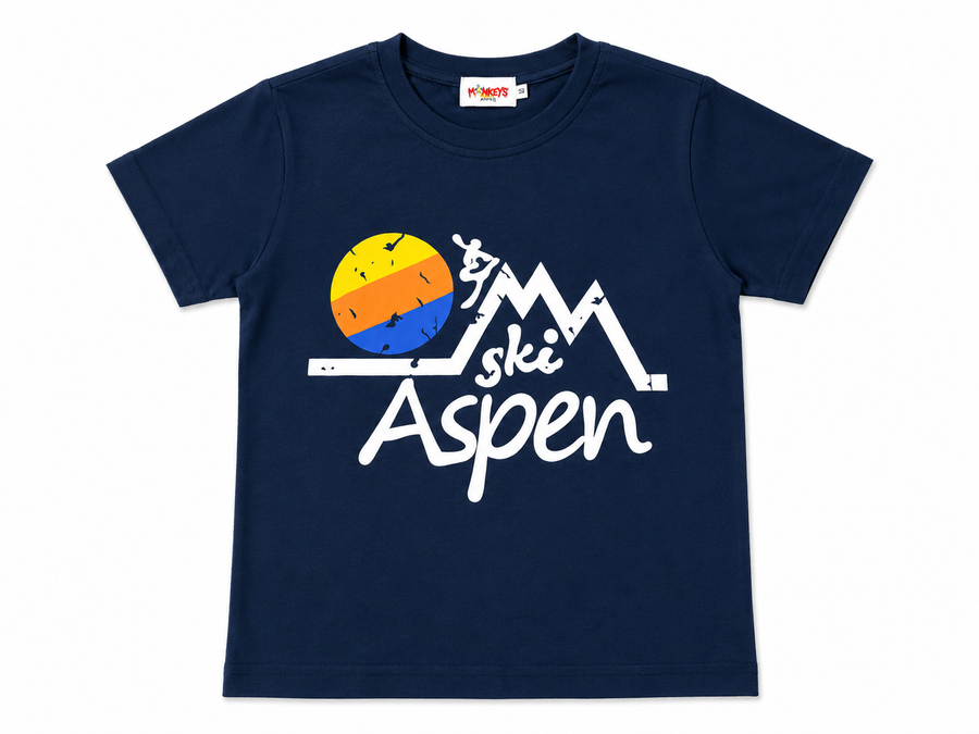 Monkey Tshirt Ski Aspen Navy