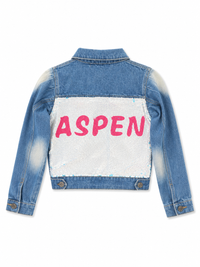Monkeys Blue Sequin Aspen Denim