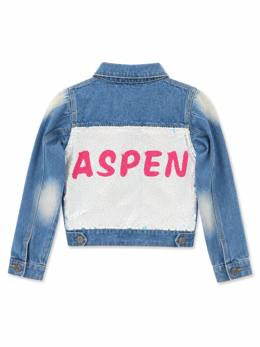 Monkeys Blue Sequin Aspen Denim