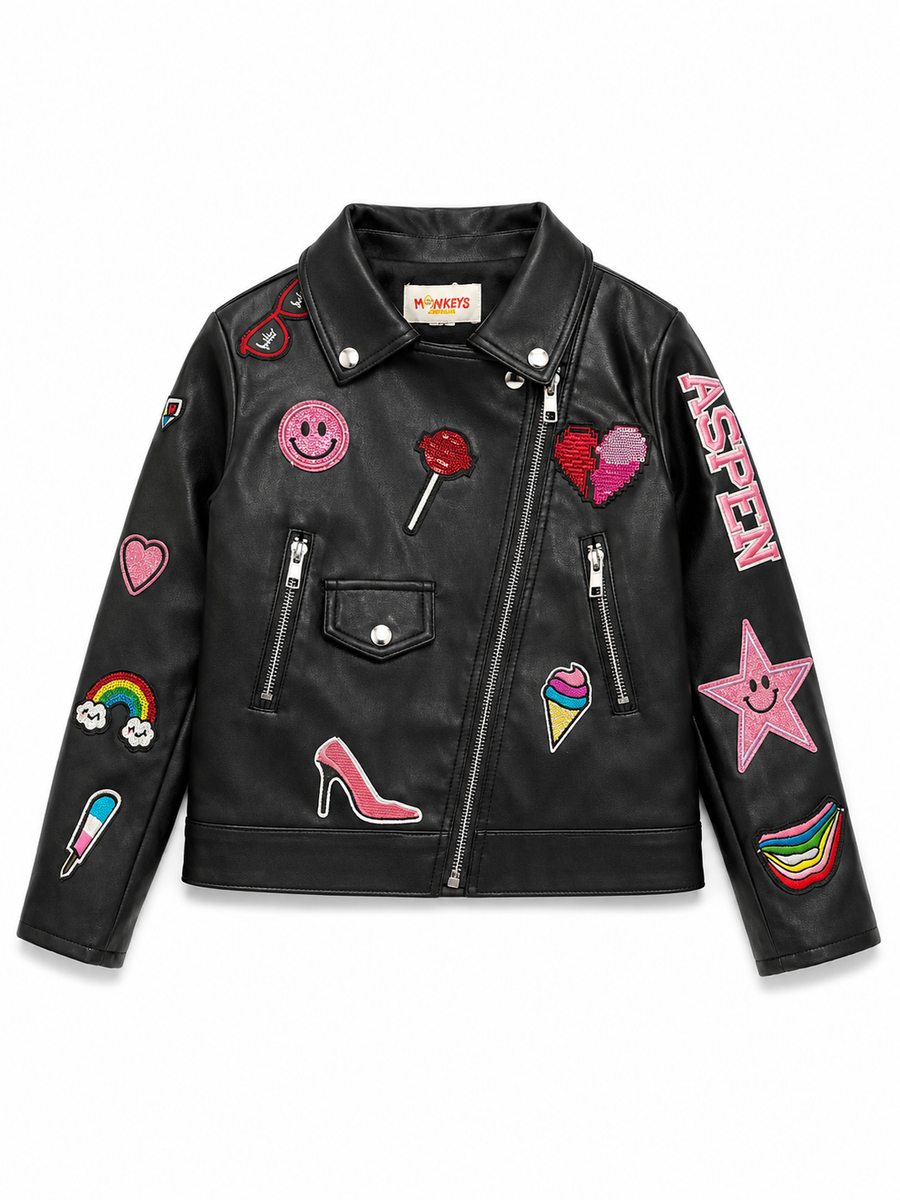 Monkey Leather Patch Jacket