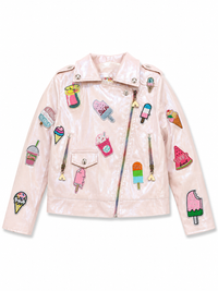Monkey Icream Leather Metallic Pink