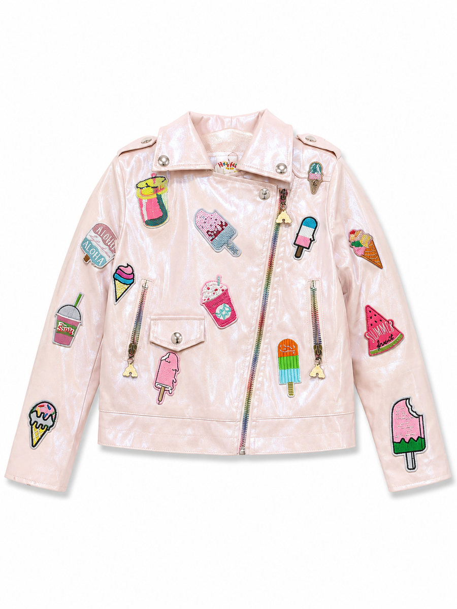 Monkey Icream Leather Metallic Pink