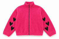 Heart Fleece Jacket Red Violet