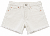lucy high rise shorts: cut off white frayed (ultimate)