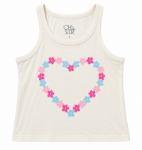 Chaser Flower Heart Tank White Multi