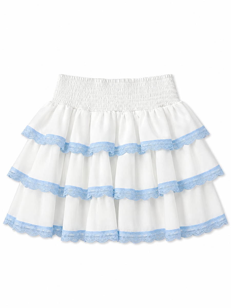 Theme Skort Blue white lace