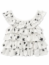 HB Star Print Blouse White
