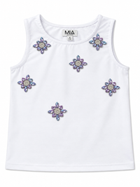 Mia Jewel Tank White