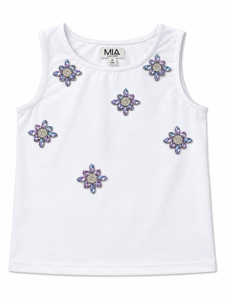 Mia Jewel Tank White
