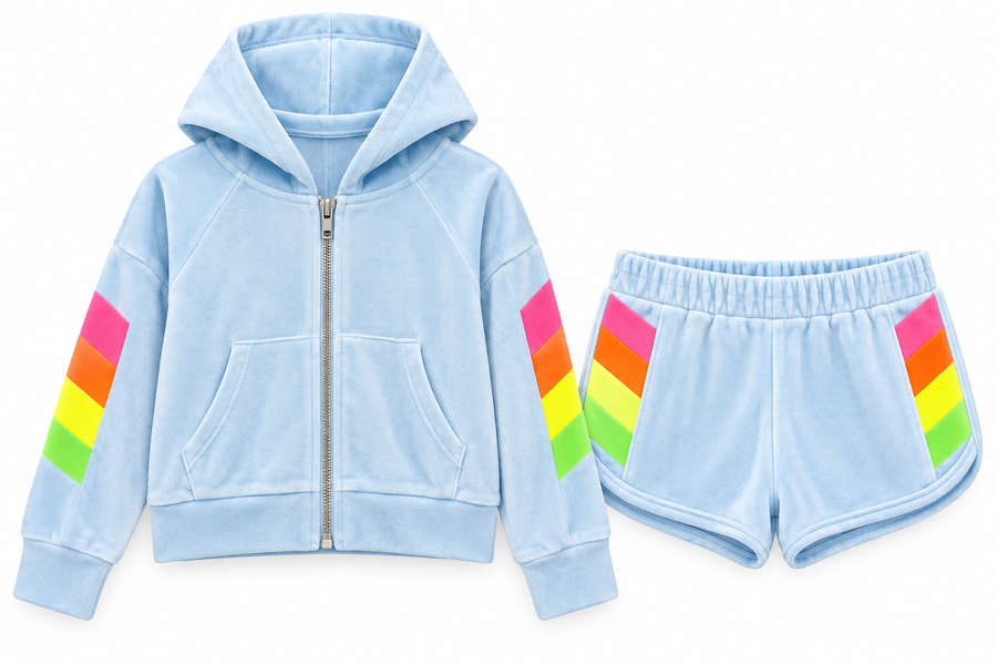 Flowers Jacket/Short Blue