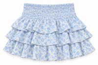 skirt - smocked - coastal garden blue